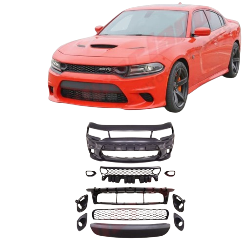 Dodge Charger 2015–2023 2019 Hellcat Style Front Bumper Kit with Fog Lamp Holes