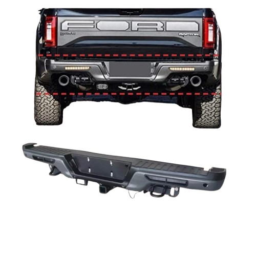 Ford F-150 2015-2023 Raptor Style Rear Bumper with Integrated LED Lights
